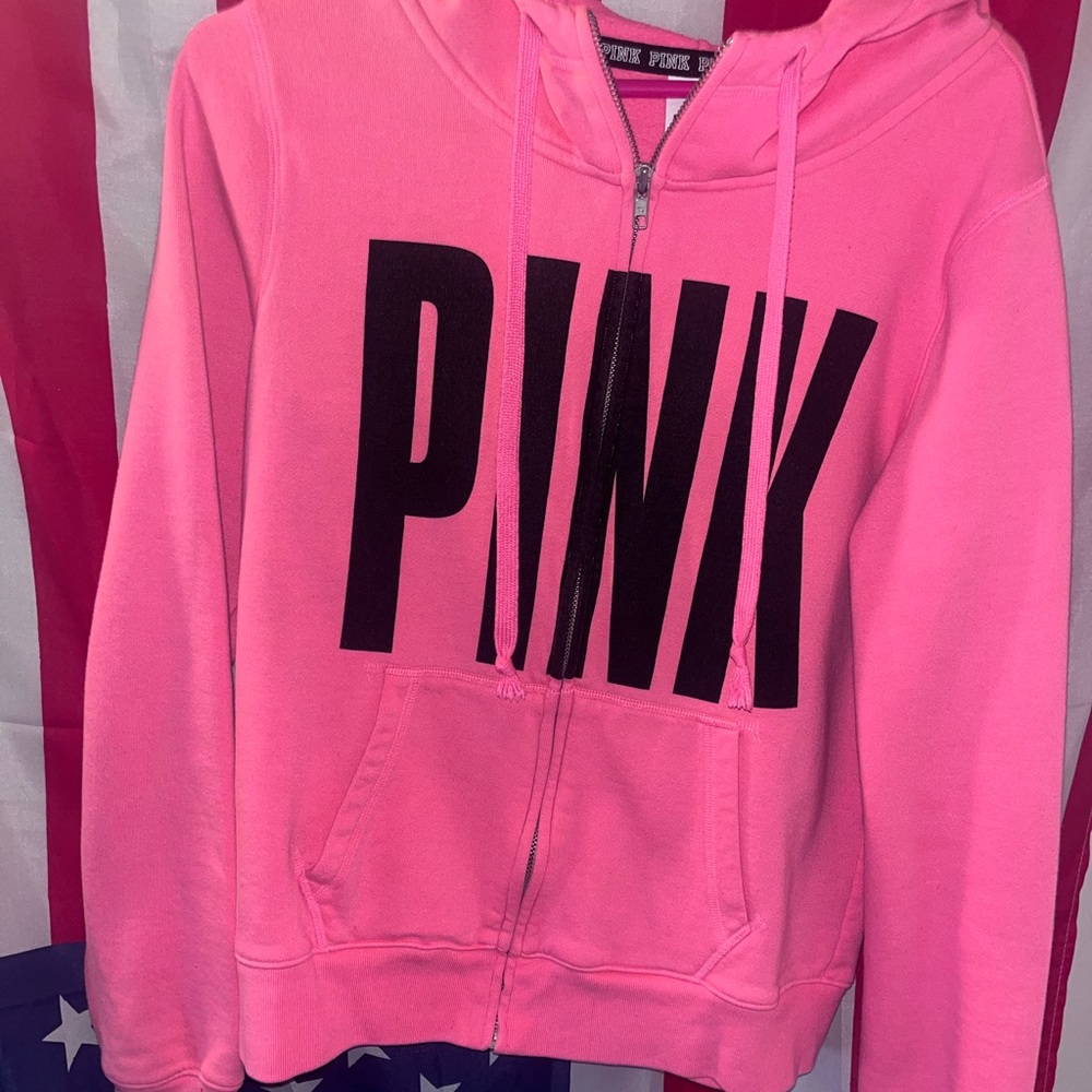 Victoria’s Secret pink y2k zip up hoodie